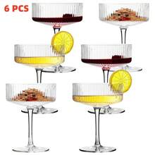 6pcs Vintage Ripple Cocktail Glasses, 10oz Unbreakable Champagne Coupe Glasses With Handles, Ripple Cocktail Glass Set For Wedding Birthday Party Bar - View 10