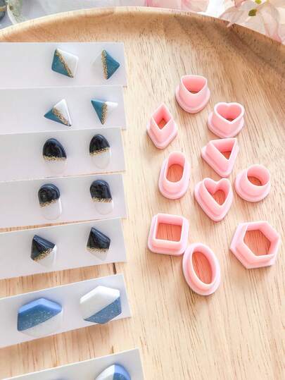 Plastic Polymer Clay Cutters & Mini Geometry - DIY Crafting With Precise Cutting Edges For Handmade Clay, Jewelry Beads, Resin Charms - Molding Die For Polymer Clay Art Supplies (Compatible With DIY Kits)
