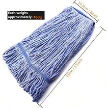 String Mop Heads Replacement Heavy Duty Commercial Grade Blue Cotton Looped End Wet Industrial Cleaning Mop Head Refills (1, Medium) - Vỏ vải 15 chiếc - Xem 5