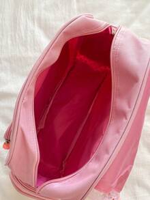 Soft Girl Sweet Lolita Small Backpack, Cute Embroidered Lace Girl Student Backpack, Fruit Strawberry Daypack - Pink - View 10