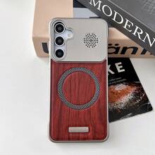 1 pièce Étui de téléphone magnétique de style minimaliste et populaire pour les affaires, convenant aux Galaxy S25 Ultra, Galaxy S24 Ultra, Galaxy S23 Ultra. Texture lisse, étui de couple, cadeau d'anniversaire, compatible avec les téléphones . Étui de protection pour téléphone avec texture magnétique Galaxy, matériau PC sans cadre. - Multicolore - Voir 111