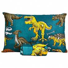 2-Piece Children's Sheet Set With Elastic And Pillowcases With Fun Prints - JURASSIC - View 1