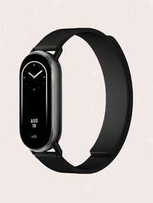 1pc Unisex Casual Silicone Magnetic Strap, Suitable For Xiaomi Mi Band 8/9/10/NFC - Black - View 1