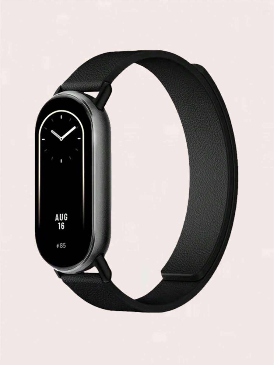 1pc Unisex Casual Silicone Magnetic Strap, Suitable For Xiaomi Mi Band 8/9/10/NFC - Black - View 1