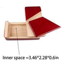 Gift Card Money Holder Puzzle Gift Case Box Big Secret Opening Impossible Box Puzzle Handmade 3D Brain Teaser Puzzle Magic Wooden Mysterious Gift Box Cube Game IQ Toys By AHYUAN Natural - 紅色 - 查看 4