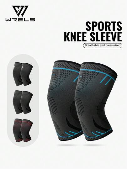 1PC WRELS Compression Knee Sleeve Support Breathable Anti-Slip Sports Knee Brace For Running Fitness Knee Pain Relief, Gym Knee Pads, Gym Accessories