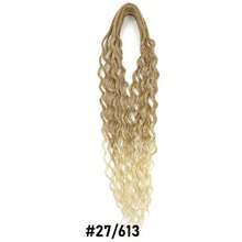 10根卷曲脏辫接发，24英寸合成钩编波浪脏辫，100%纯手工制作，双头脏辫，0.6厘米细宽，嬉皮风格脏辫，适合女性 - 彩色 - 查看 27