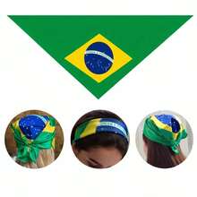 Bandana, Brazilian Flag, Triangular Scarf, World Cup Fan, Stadium Accessory, Unisex - Multicolor - View 8