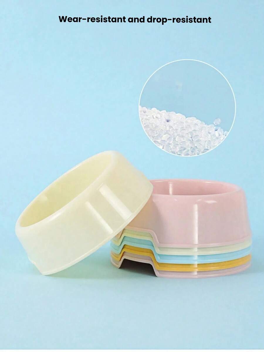 1pc Candy Color Pet Plastic Single Bowl Portable Travel Pet Bowl, Multiple Colors Available - 300ml - View 1