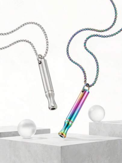 1pc Iridescent Purple Pointed Meditation Breathing Necklace - Men's Stress Relief Jewelry, Gift To Calm The Mind, Durable Clear Psychological Accessory, Minimalist Chain Design, Polished Finish (Random Style Shipped)