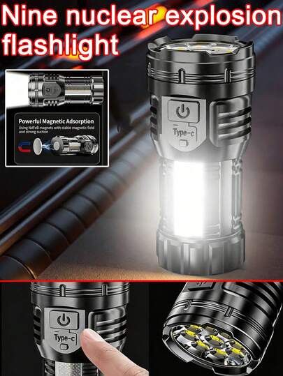 3/2/1 件套硬核磁吸式 9 芯手电筒，带 COB 侧灯，电池续航时间长，轻巧便携，多模式调光。可靠的照明设备，适用于建筑工地、汽车维修、户外探险、夜间巡逻、汽车应急、街头小贩等多种场合。