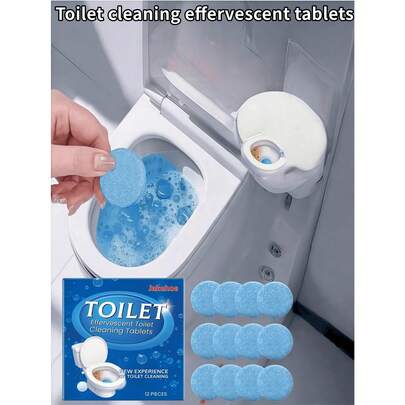 jakehoe 1pc/2pcs Toilet Cleaning Effervescent Tablets, Deep Cleaning (Effectively Dissolves Stubborn Stains In Toilet Crevices, Witness The Renewal Of Yellow Dirt), Long-Lasting Freshness (Long-Term Inhibition Of Odor Molecules, Reduces Recurrence Of Bathroom Odors)