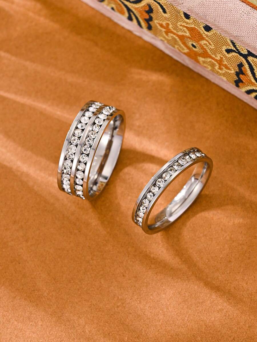 Anillo individual para mujer - Plateado - Ver 1