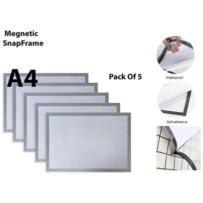 5 X A4 Magnetic Display Frames Self Adhesive Restaurant Picture Poster Holder