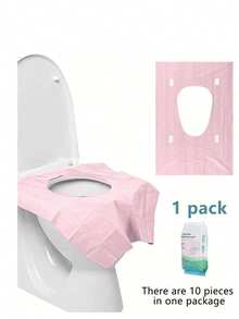 10pcs/Pack Disposable Toilet Seat Covers, Paper Toilet Seat Pads, Waterproof And Anti-Dirty Design, Suitable For Hotels, Public Places, Travel, Leisure Clubs, Home Use - Pink - View 9