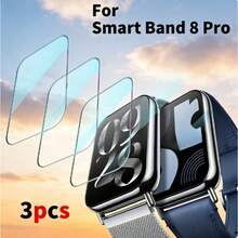 Comfort Fit Watch Screen Protector 3pcs Tempered Glass Screen Protector For Xiaomi Watch 8 Pro Made Of 9H Hardness Glass Anti-Fingerprint Bubble-Free High Transparency One-Key Attachment Scratch Resistant Spring Gift - 3pcs, Transparent - View 2