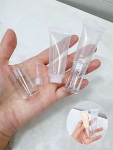 10ml/15ml Lipstick Tube With Funnel, Portable Tube Packaging, Unscented Plastic Refillable Bottle, Cosmetic Skincare Eye Cream Essence Tube, Can Be Filled With Essential Oil, Can Be Filled With Lip Balm, Portable Transparent Container - Portable Skincare Accessories - Multicolor - View 2