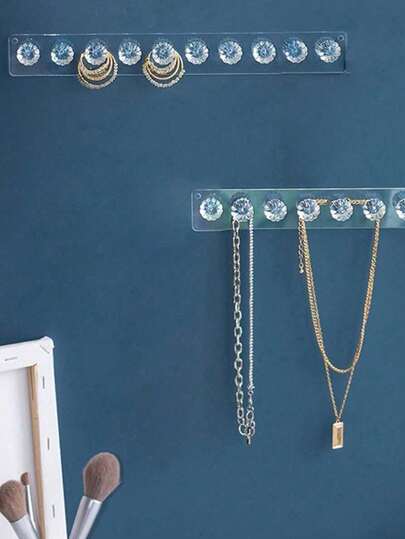 1个/2个装亚克力透明壁挂式珠宝项链展示架，多功能饰品收纳整理架