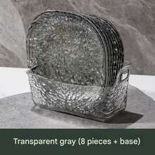 8pcs Luxury Minimalist Glacier Pattern Bone Dish Plates, Transparent Tabletop Bone Dish Small Plate Set, Suitable For Daily Life, Spring Festival, Halloween, Valentine's Day, Thanksgiving And Other Gatherings - Multicolor - View 11