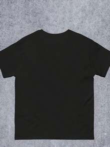 Camiseta Gráfica Humorística para Hombre con Diseño de Gato y la Frase "Como Cemento" - Negra, Cuello Redondo, Lavable a Máquina, Corte Regular para Ropa Casual - Negro - Ver 3