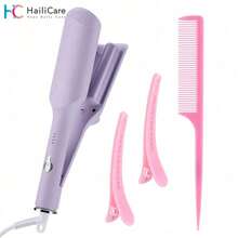 Hailicare 32mm Hair Curler With Negative Ions, 4 Temperature Settings, 30s Fast Heating,Creates Long-Lasting Beach Waves,Perfect Gift For Girlfriend - Mauve Purple - View 2