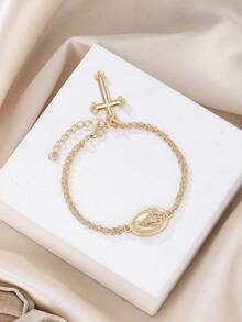 1件时尚手工天主教圣母玛利亚十字架手链，女士魅力链手链，宗教饰品，复活节少女礼物 - 手鍊 - 查看 13