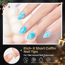Beetles Soft Gel Nail Tips Short Almond 288pcs In 12 Sizes, Etch-X Pre-Etched Full Cover Acrylic Fake Nails Art - Almond Short 576pcs (Etch X Nail Tips) - View 2