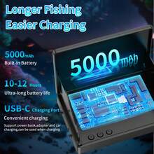 Fish Finder With 4.3-Inch LCD Screen, Infrared Night Vision Light, IP68 Waterproof, 5000mAh High-Capacity Battery, Portable Underwater Camera, Suitable For Ice Fishing, Sea Fishing, And Raft Fishing. - 黑色 - 查看 4