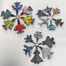18pcs Airplane Model Set, Mini Planes, Fighter Jet Models, Durable Metal Airplane Decorations - Inertial Driven, No Battery - Ideal Party Favors And Christmas Stocking Stuffers, Perfect For Christmas And Halloween - Black - View 11