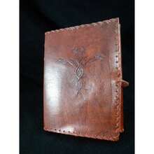 Handmade Large Leather Diary Journal Sketchbook - DRAGONS Design - Unlined Paper - A - View 6