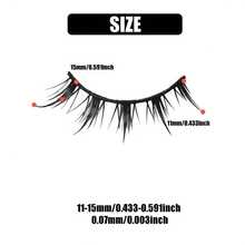 5 Pairs Anime Style False Eyelashes, Dramatic Demon Cartoon Design, Reusable D-Curve Lashes, Perfect For Anime Fans & Daily Wear - Black - View 6