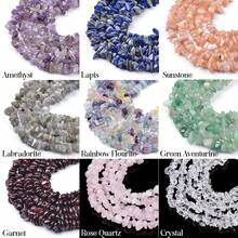 1 String Natural Stone Crystal Garnet Agate Chip Beads - Loose Gemstone Beads For DIY Bracelet Necklace Jewelry Making - Multicolor - View 3