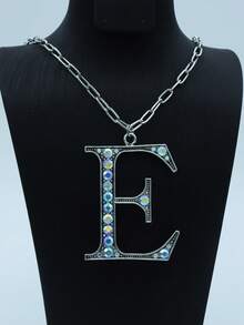 1件新款男士夸张字母绿松石水钻吊坠项链 - 項鍊 - 查看 21