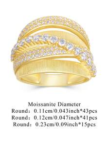 S925 Sterling Silver Moissanite Ring, Hypoallergenic, Elegant Jewelry For Women, Suitable For Wedding, Engagement, Party, Anniversary, Birthday, Daily Wear - Ring - View 3