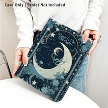 1个翻盖式平板电脑保护套，带笔槽，蓝色星空图案，兼容荣耀Pad 8/9/10、荣耀GT 11.5英寸/X7/X8A/X9/X8Pro/X9Pro/V9/V8 Pro、MatePad SE 11英寸/MatePad 11英寸/11.5英寸、MatePad Pro、苹果第十代/11 2025 (A16)、A9/A9+/A11/S11/S10 FE+，具备自动休眠/唤醒功能，适合作为返校季、情人节、节日礼物。 - 彩色 - 查看 3