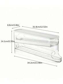 2pcs Eggs Refrigerator Holder, Automatic Rolling Double-Layer Egg Holder, Preserves Freshness, Space Saving Egg Dispenser Holder, Sliding Container Holds 12-14 Eggs - Hinged Design, Plastic Material, No Food Contact - Refrigerator Storage Rack, Kitchen Egg Tray, Egg Organiser. - 彩色 - 查看 7