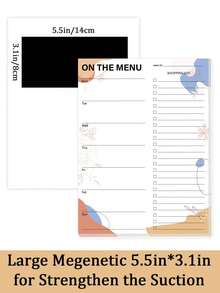 BUBU Magnetic Weekly Meal Planner Notepad, Tear-Off Pages, Grocery List, Suitable For Back To School, Kitchen Essentials, Office Supplies, Teacher's Day Gift - Multicolor - View 3