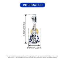 CYMYSS 1件女士圣母玛利亚吊坠，925镀银镶嵌立方氧化锆，蓝色彩绘宗教风格精致十字架项链吊坠，情人节/圣诞节礼物 - 彩色 - 查看 4