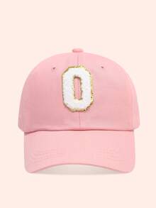 1pc Pink Children's Hat With 26 Letters, Toddler Baseball Cap, Boys & Girls Sun Hat, Suitable For Outdoor Activities And Daily Wear, UV Protection - Gold Label - Pink Fabric Baseball Cap - View 42