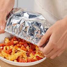 10/50pcs Reusable Aluminum Foil Wrap Covers, Stretchable Kitchen Food Fridge Preservation Covers, Suitable For Various Sizes And Shapes Of Dishes - Multicolor - View 7