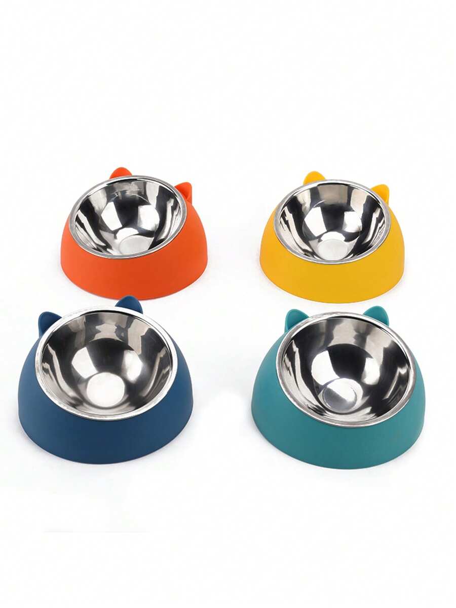 1个不锈钢猫头鹰造型宠物碗，猫狗食水碗，宠物用品 - 220毫升 - 查看 1