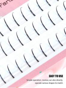 yelix 3 Rows A Shaped Manga Eyelash 60 Clusters A Shape Premade Fans Lash For Eyelash Extension 0.07mm Thickness C Curl Daily Makeup Tools - Coral Pink - View 2