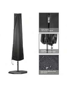 Outdoor Parasol Cover, Rainproof, Windproof, Straight Umbrella Cover, Parasol Cover - Black - View 1