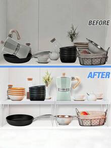 1 Bộ kệ đựng đồ nhà bếp màu trắng có thể xếp chồng lên nhau, kệ mở gấp gọn làm từ chất liệu PP và kim loại bền chắc, đa năng dùng cho phòng tắm, mặt bàn và tủ, khung ống kim loại, kệ tiện dụng, trang trí nhà cửa, trang trí mùa xuân, quà tặng Ngày của Mẹ. - trắng - Xem 8