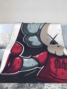 Kawss Kawaii Kaw Blanket Luxury Anime Flannel Blanket - Ultra Soft Cartoon Print, The Perfect Gift For Any Occasion, Christmas, Birthday, For Home, Camping & Travel Use - 黑色 - 查看 5