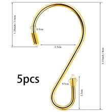 10pcs S-Shaped Heavy Duty Stainless Steel Hanging Hooks, Metal Curtain Hooks For Pans, Pots, Cups, Plants, Bags, Jeans, Towels - Gold - View 9