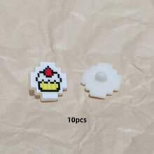 10pcs Mosaic Creative Pattern Plastic Decorative Buttons, Pixel Printed Heart Cake Cartoon Cute Sewing Buttons DIY Jewelry Accessories - Mosaic With Foot Buckle - View 20