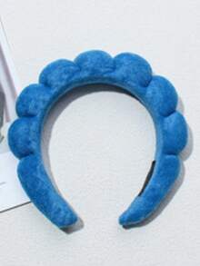 1pc High Quality Velvet Hair Spa Headband, Fluffy Soft Hair Accessory, Hair Hoop, Hair Tie, Makeup Headband - Pink - View 3