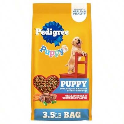 Dry Puppy Food Puppy Dry Food With Grilled Steak And Vegetable Flavor 3.5 Lb. Bag