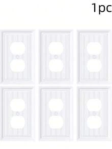 1 件装经典木质装饰插座面板，装饰开关面板和插座盖，天然竹纤维墙壁插座盖，单联插座盖，纯白色 - 彩色 - 查看 11